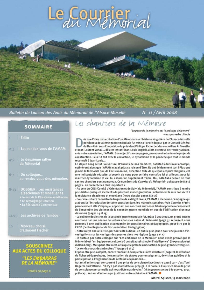 Le Courrier du Mémorial n°11 - AMAM